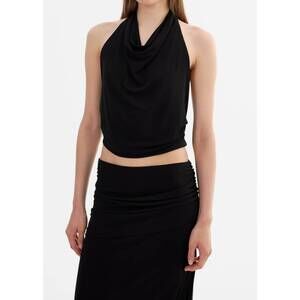 NEW LAMARQUE enza knit halter top in black
